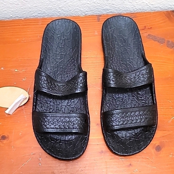NEW PALI HAWAII UNISEX BLACK RUBBER WATERPROOF COMFORTABLE SLIDE SANDAL SIZE 12 - Picture 4 of 8